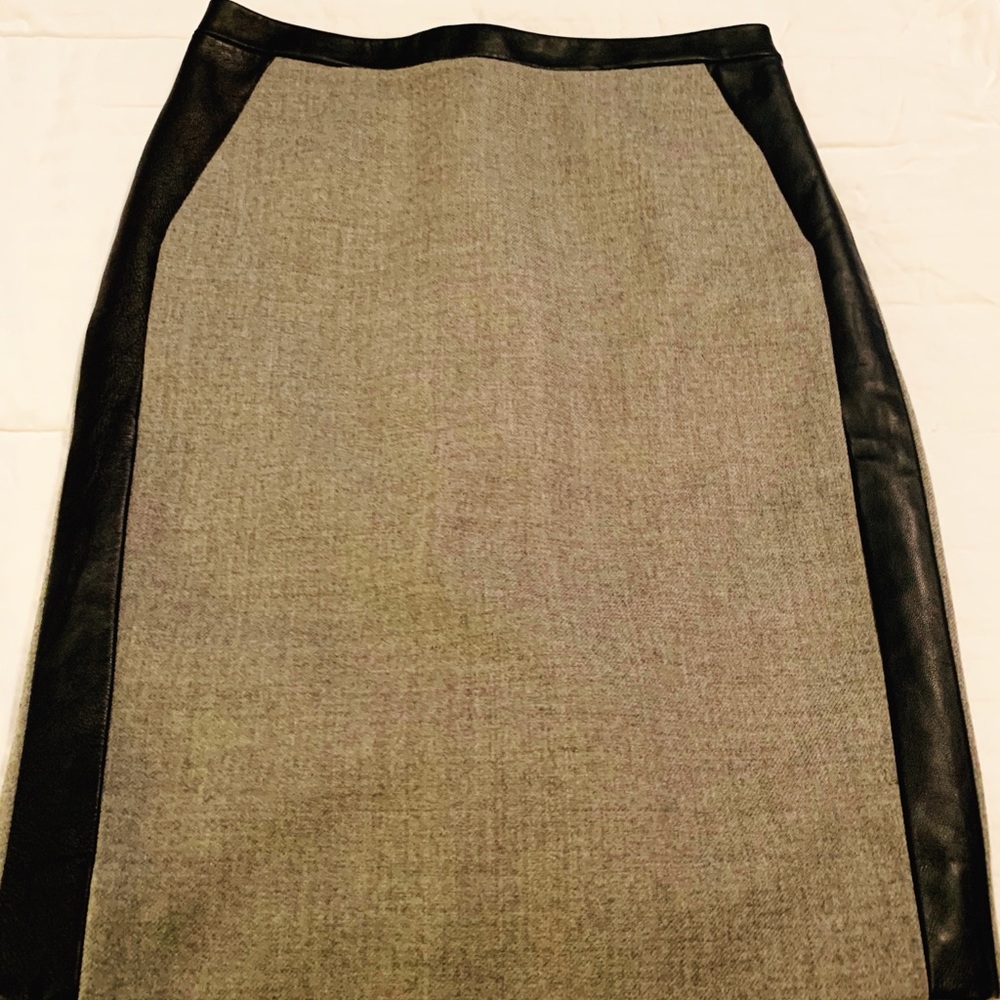 J Crew leather and wool Pencil Skirt